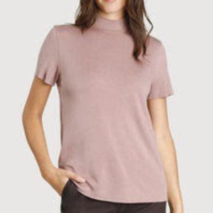 Kit and Ace - Good Feels Mock Neck Tee (Blush) Medium